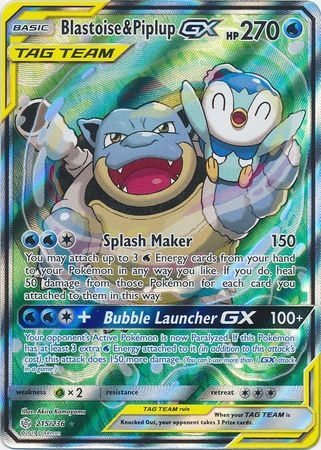 Blastoise & Piplup GX - 215/236 - Alternate Art Ultra Rare