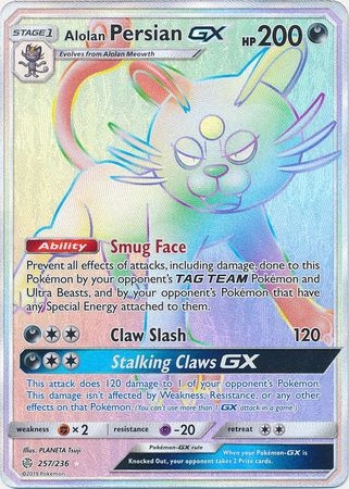 Alolan Persian GX - 257/236 - Hyper Rare