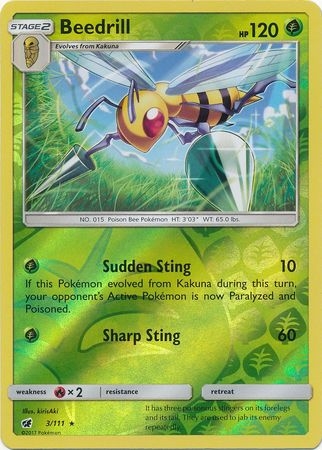 Beedrill - 3/111 - Rare Reverse Holo