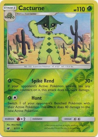 Cacturne - 6/111 - Rare Reverse Holo