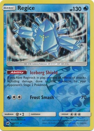 Regice - 28/111 - Holo Rare Reverse Holo