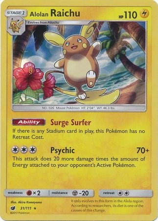 Alolan Raichu - 31/111 - Holo Rare