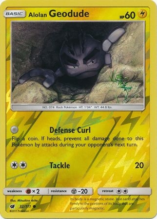 Alolan Geodude - 32/111 - Common Reverse Holo