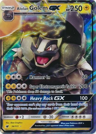 Alolan Golem GX - 34/111 - Ultra Rare