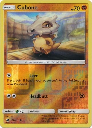 Cubone - 52/111 - Common Reverse Holo