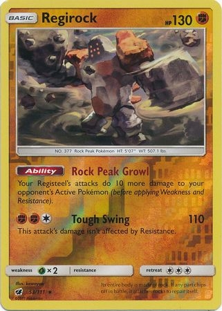 Regirock - 53/111 - Rare Reverse Holo