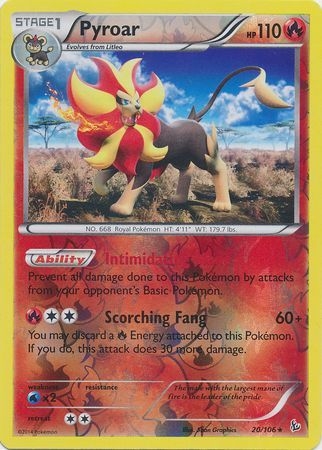 Pyroar - 20/106 - Holo Rare Reverse Holo