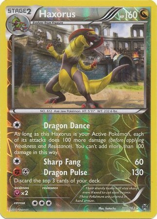 Haxorus - 111/162 - Holo Rare Reverse Holo