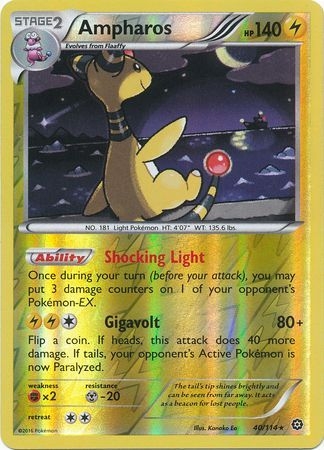 Ampharos - 40/114 - Holo Rare Reverse Holo