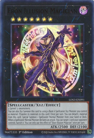 Ebon Illusion Magician (Red) - LDS3-EN091 - Ultra Rare 1st Edition