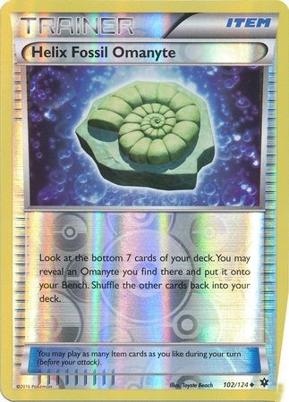 Helix Fossil Omanyte - 102/124 - Uncommon Reverse Holo