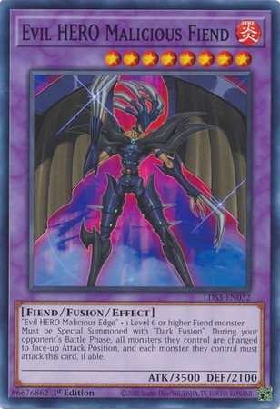 Evil HERO Malicious Fiend - LDS3-EN032 - Common 1st Edition