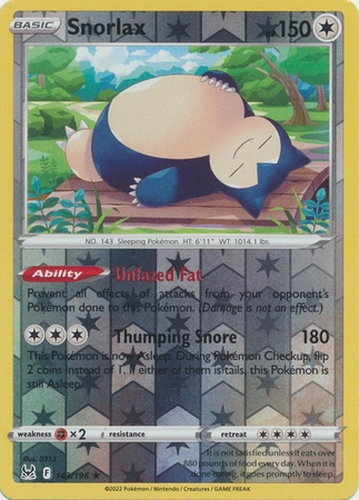 Snorlax - 143/196 - Holo Rare Reverse Holo