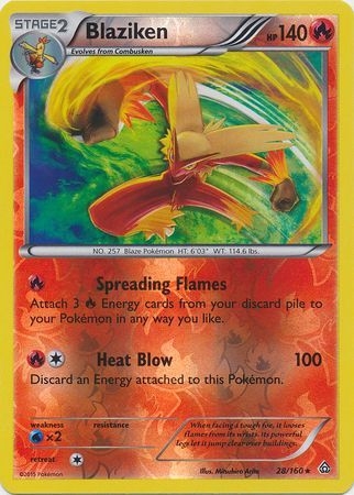 Blaziken - 28/160 - Holo Rare - Reverse Holo