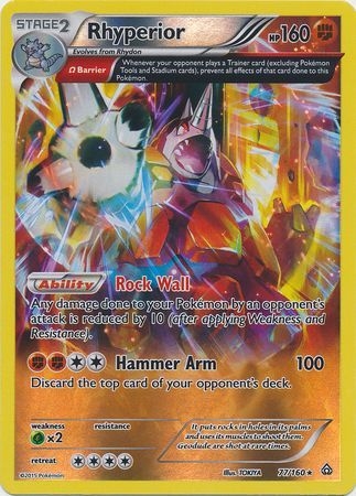 Rhyperior - 77/160 - Holo Rare - Reverse Holo