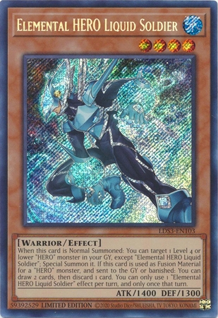 Elemental HERO Liquid Soldier - LDS3-EN103 - Secret Rare 1st Edition