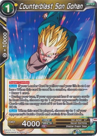 Counterblast Son Gohan - BT10-100 - Uncommon