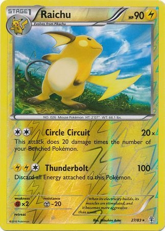 Raichu - 27/83 - Holo Rare Reverse Holo