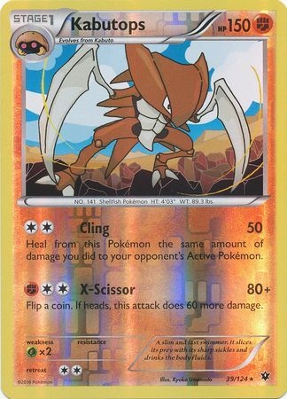 Kabutops - 39/124 - Rare Reverse Holo