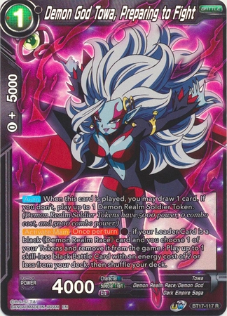 Demon God Towa, Preparing to Fight - BT17-117 - Rare Foil