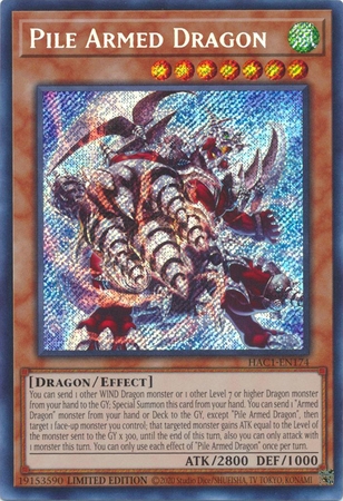 Pile Armed Dragon - HAC1-EN174 - Secret Rare Limited Edition