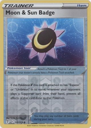 Moon & Sun Badge - 151/203 - Uncommon Reverse Holo