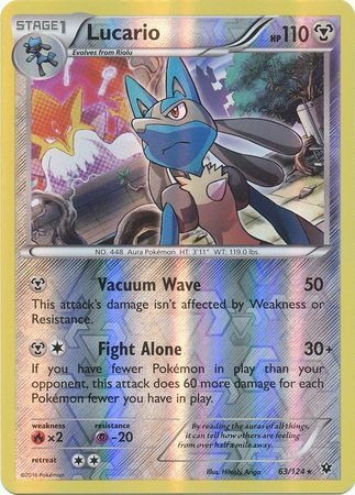 Lucario - 63/124 - Holo Rare Reverse Holo