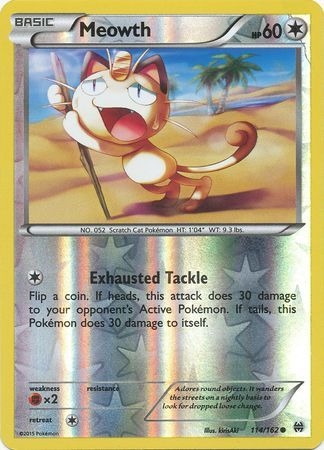 Meowth - 114/162 - Common Reverse Holo