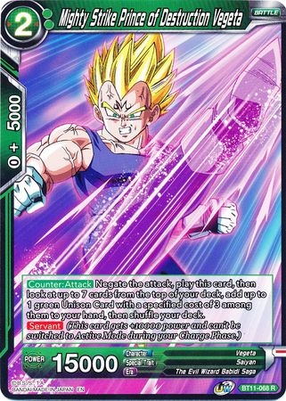 Mighty Strike Prince of Destruction Vegeta - BT11-068 - Rare