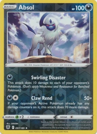Absol - 097/189 - Holo Rare Reverse Holo
