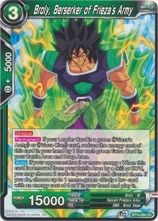 Broly, Berserker of Frieza's Army - BT14-084 - Uncommon