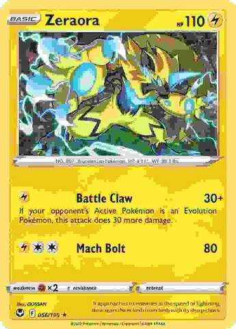 Zeraora - 056/195 - Rare Reverse Holo