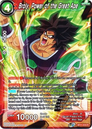 Broly, Power of the Great Ape - BT11-016 - Foil Rare