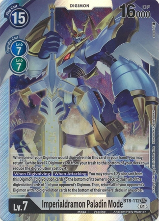 Imperialdramon Paladin Mode - BT8-112 SEC - Secret Rare