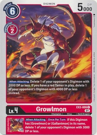 Growlmon - EX2-009 C - Common