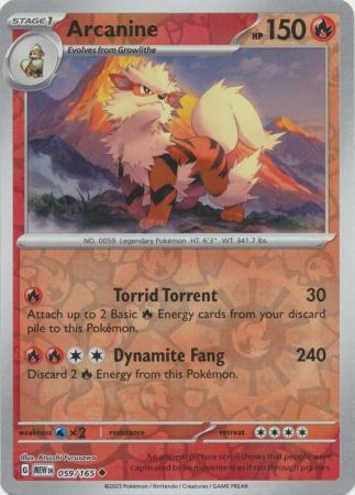 Arcanine - 059/165 - Uncommon Reverse Holo