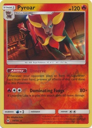 Pyroar - 19/131 - Holo Rare Reverse Holo