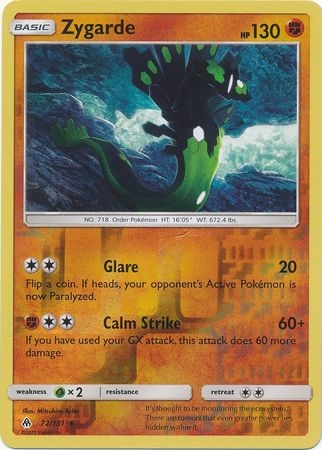 Zygarde - 72/131 - Rare Reverse Holo