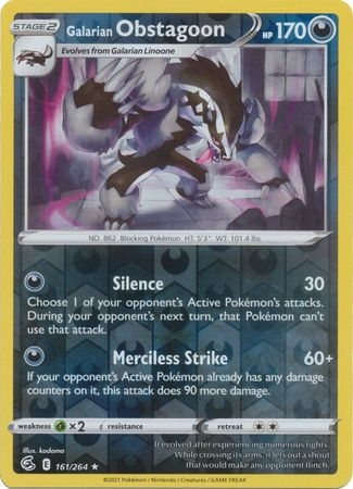 Galarian Obstagoon - 161/264 - Holo Rare Reverse Holo