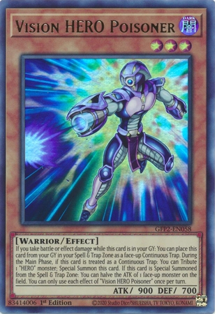 Vision HERO Poisoner - GFP2-EN058 - Ultra Rare 1st Edition