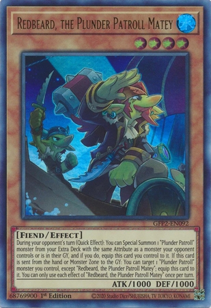 Redbeard, the Plunder Patroll Matey - GFP2-EN092 - Ultra Rare 1st Edition