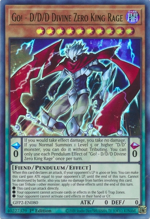 Go! - D/D/D Divine Zero King Rage - GFP2-EN080 - Ultra Rare 1st Edition