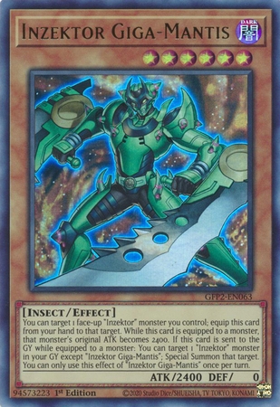 Inzektor Giga-Mantis - GFP2-EN063 - Ultra Rare 1st Edition