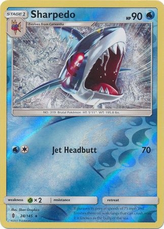 Sharpedo - 28/145 - Rare Reverse Holo