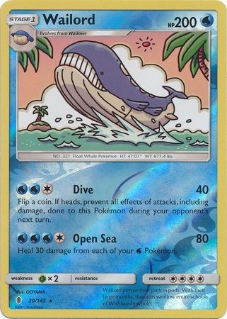 Wailord - 30/145 - Rare Reverse Holo