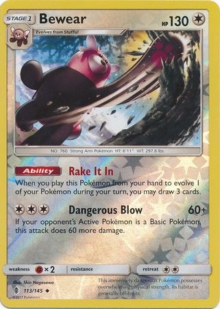 Bewear - 113/145 - Uncommon Reverse Holo