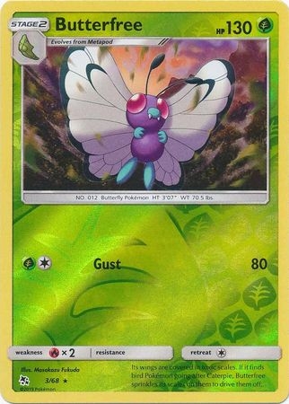 Butterfree - 3/68 - Rare Reverse Holo