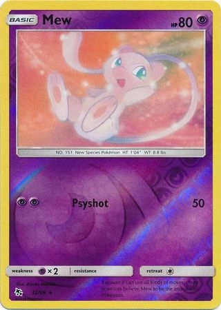 Mew - 32/68 - Rare Reverse Holo