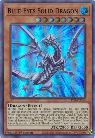 Blue-Eyes Solid Dragon (Green) - LDS2-EN014 - Ultra Rare 1st Edition