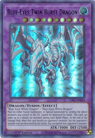 Blue-Eyes Twin Burst Dragon (Blue) - LDS2-EN019 - Ultra Rare 1st Edition